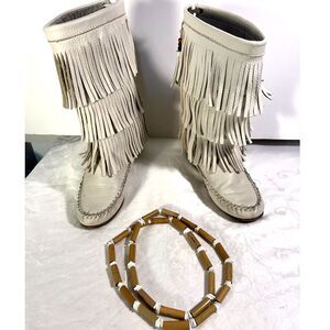 Takoda Native American Ceremonial Boots SZ 5 + Authentic Tribal Necklace